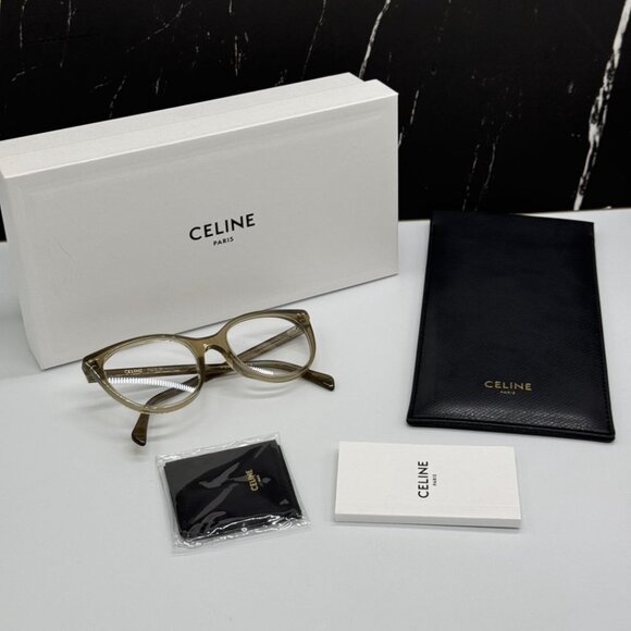 NEW CL50068I 093 CELINE WOMEN CAT EYE EYEGLASSES  KHAKI EYEWEAR CELINE - Picture 11 of 11